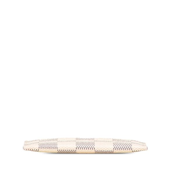 Pre-owned Louis Vuitton Damier Azur Daily Card Holder White