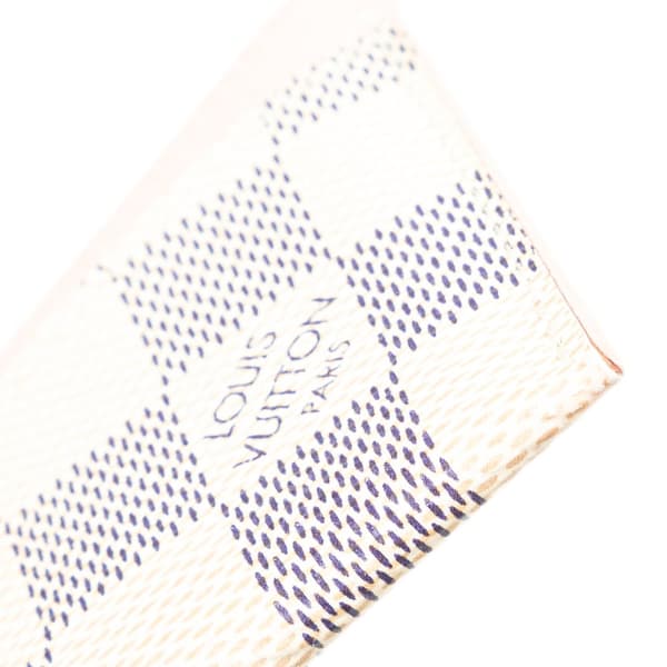Pre-owned Louis Vuitton Damier Azur Daily Card Holder White