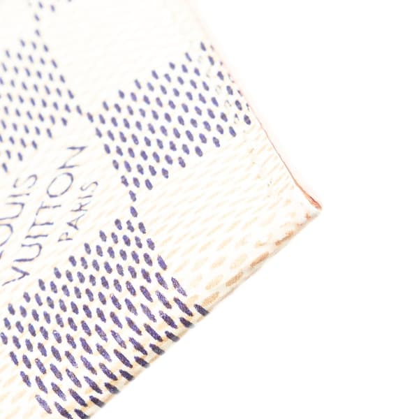 Pre-owned Louis Vuitton Damier Azur Daily Card Holder White