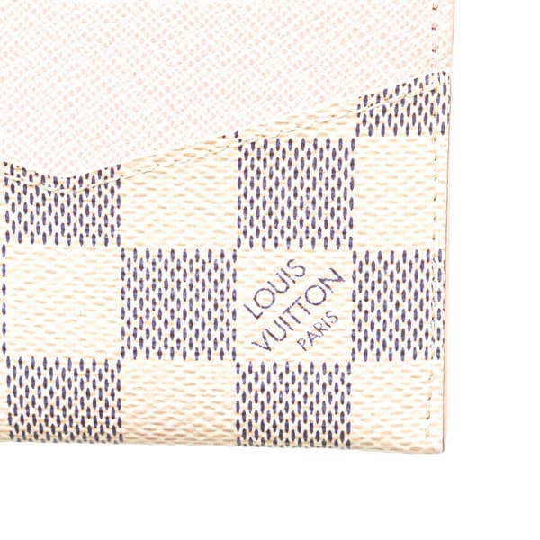 Pre-owned Louis Vuitton Damier Azur Daily Card Holder White