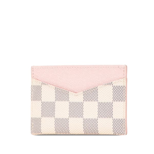 Pre-owned Louis Vuitton Damier Azur Daily Card Holder White