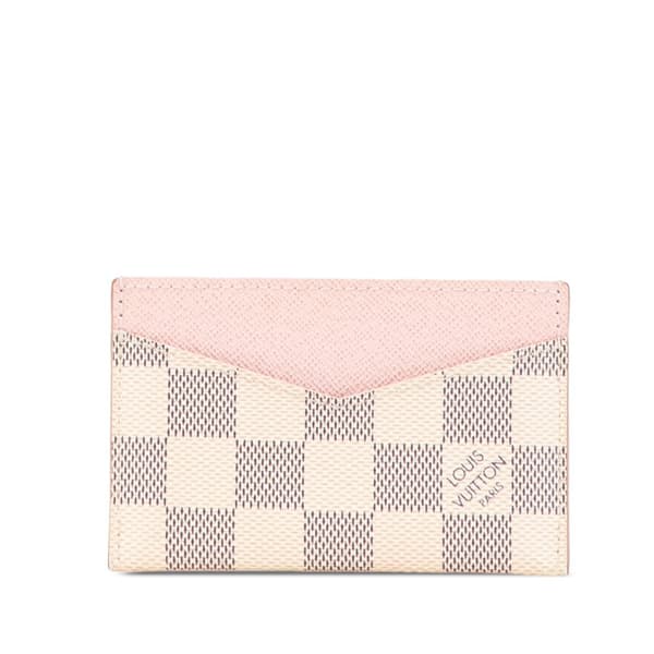 Pre-owned Louis Vuitton Damier Azur Daily Card Holder White