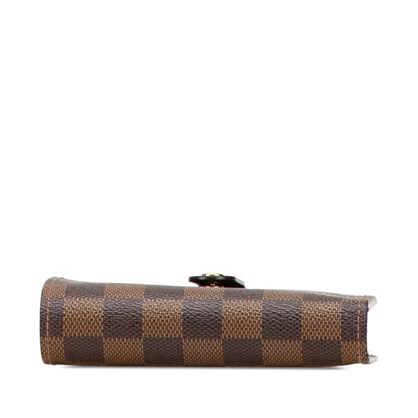 Pre-owned Louis Vuitton Damier Ebene Porte Monnaie Billets Viennois Brown