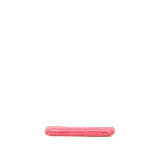Pre-owned Chanel Small Quilted Caviar Cosmetic Case Pink