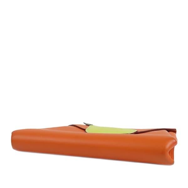 Pre-owned Hermès Swift and Chevre Hermail Lemon Tutti Frutti Wallet Orange
