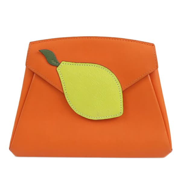 Pre-owned Hermès Swift and Chevre Hermail Lemon Tutti Frutti Wallet Orange
