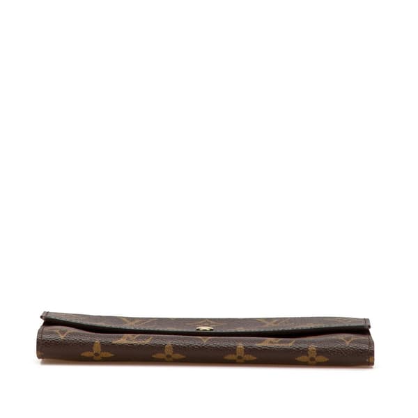 Pre-owned Louis Vuitton Monogram Sarah Long Wallet Brown