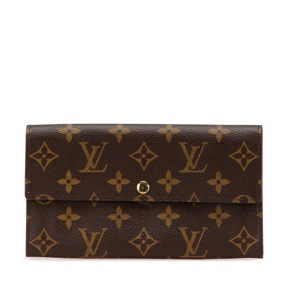 Pre-owned Louis Vuitton Monogram Sarah Long Wallet Brown