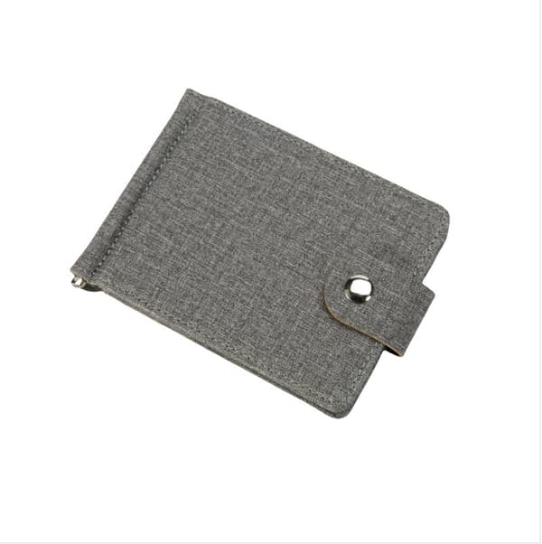 INF Stilren Linne Bifold Plånbok för Män - Kompakt Design Grå
