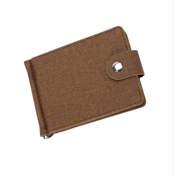 INF Stilren Linne Bifold Plånbok för Män - Kompakt Design Brun