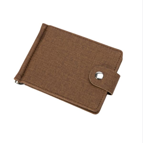 INF Stilren Linne Bifold Plånbok för Män - Kompakt Design Brun