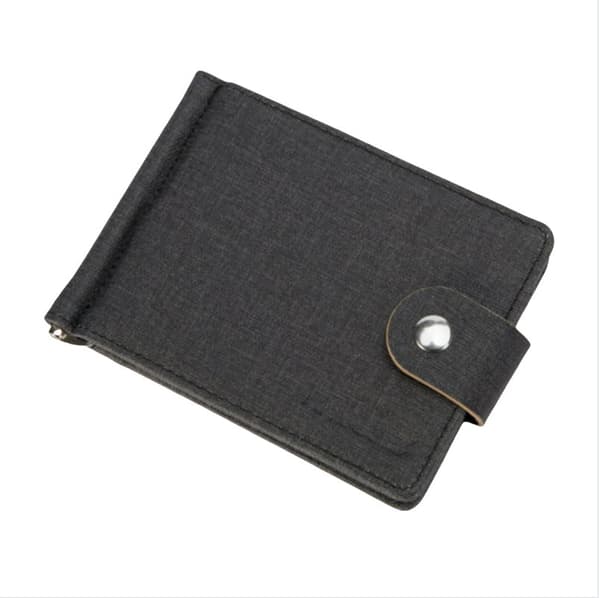 INF Stilren Linne Bifold Plånbok för Män - Kompakt Design Mörkgrå ränder