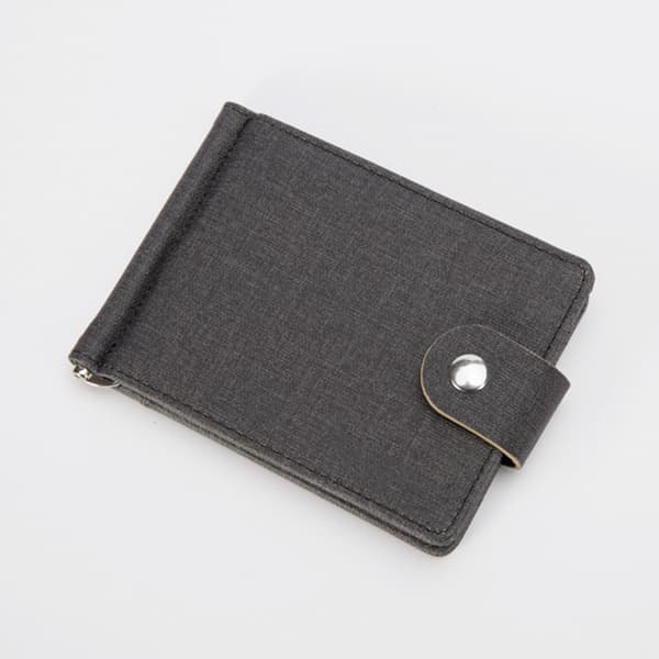 INF Stilren Linne Bifold Plånbok för Män - Kompakt Design Mörkgrå ränder