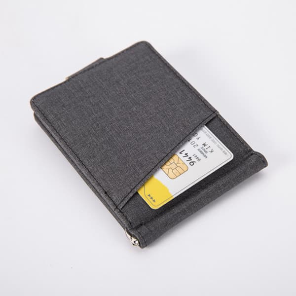 INF Stilren Linne Bifold Plånbok för Män - Kompakt Design Mörkgrå ränder