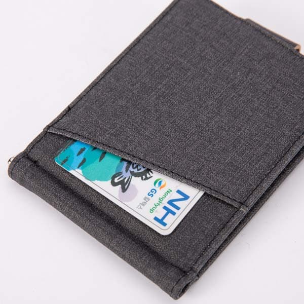 INF Stilren Linne Bifold Plånbok för Män - Kompakt Design Mörkgrå ränder