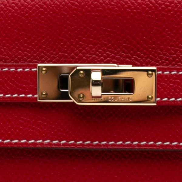 Pre-owned Hermès Epsom Kelly Longue Wallet Red