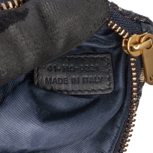 Pre-owned Dior Oblique Canvas Zip Pouch Blue