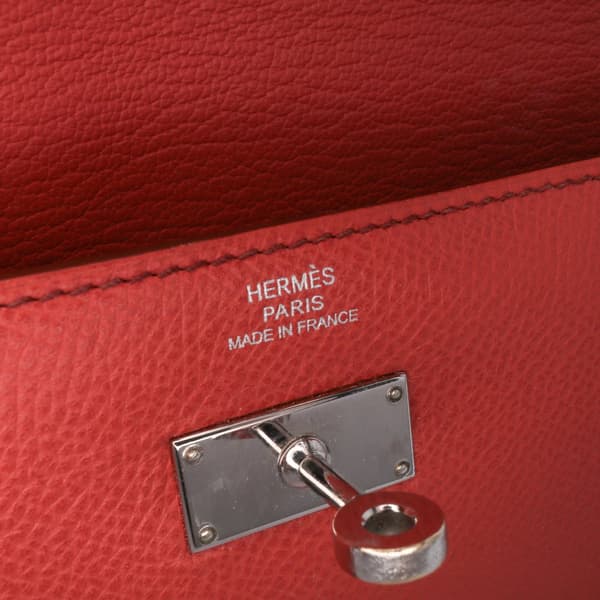Pre-owned Hermès Epsom Flag Kelly Longue Wallet Red