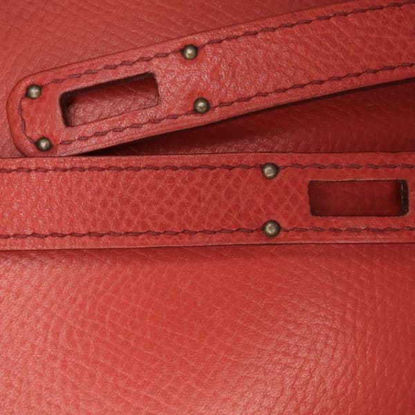 Pre-owned Hermès Epsom Flag Kelly Longue Wallet Red
