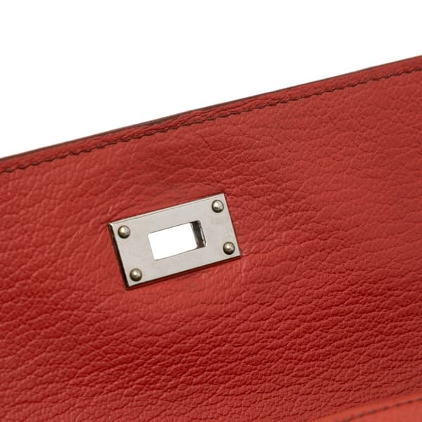Pre-owned Hermès Epsom Flag Kelly Longue Wallet Red