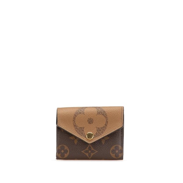 Pre-owned Louis Vuitton Monogram Giant Reverse Zoe Wallet Brown