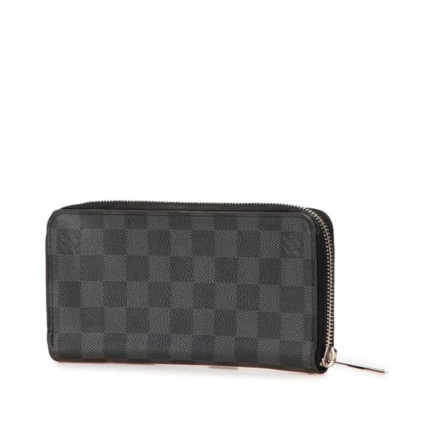 Pre-owned Louis Vuitton Damier Graphite Vertical Zippy Wallet Black