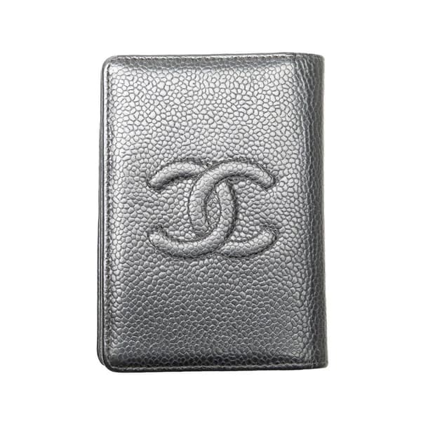 Pre-owned Chanel Caviar CC Card Holder Black