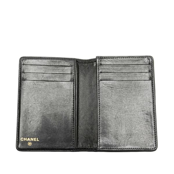 Pre-owned Chanel Caviar CC Card Holder Black