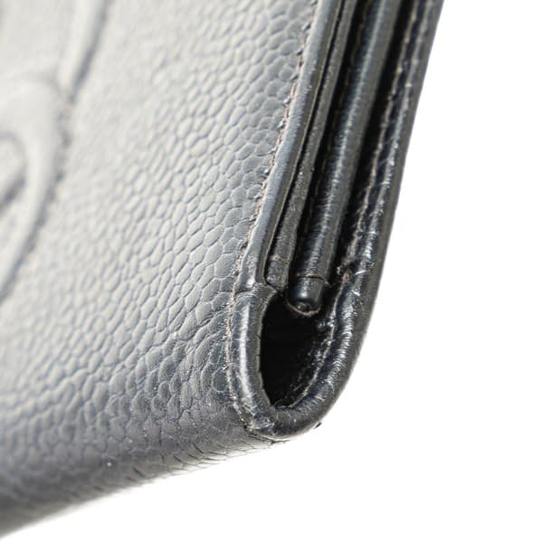 Pre-owned Chanel Caviar CC Card Holder Black