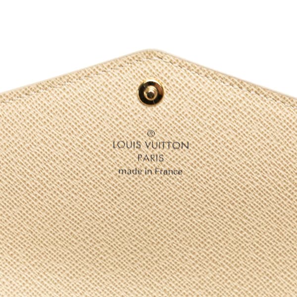 Pre-owned Louis Vuitton Damier Azur Sarah Long Wallet White