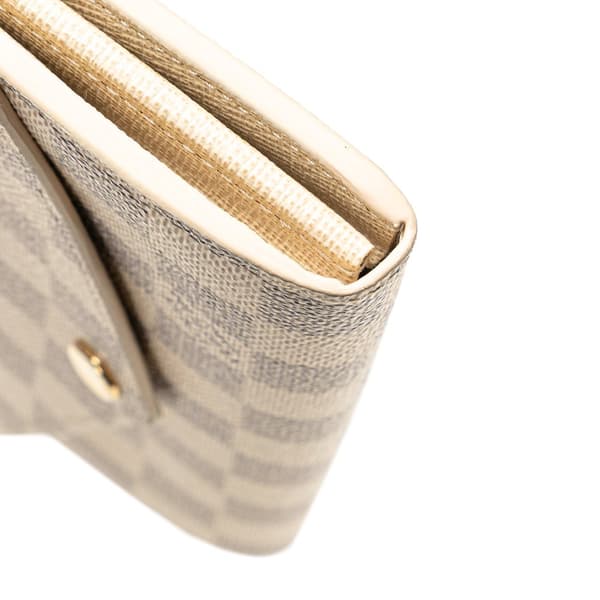 Pre-owned Louis Vuitton Damier Azur Sarah Long Wallet White