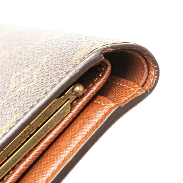 Pre-owned Louis Vuitton Monogram Porte Monnaie Billets Viennois Brown