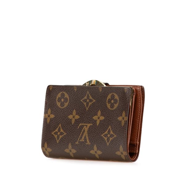 Pre-owned Louis Vuitton Monogram Porte Monnaie Billets Viennois Brown