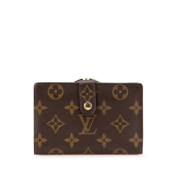 Pre-owned Louis Vuitton Monogram Porte Monnaie Billets Viennois Brown
