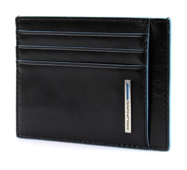 Piquadro - Korthållare med myntväska Blue Square - PP2762B2R-NERO-UN - NERO