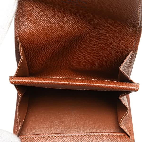 Pre-owned Louis Vuitton Monogram Porte Monnaie Coin Pouch Brown