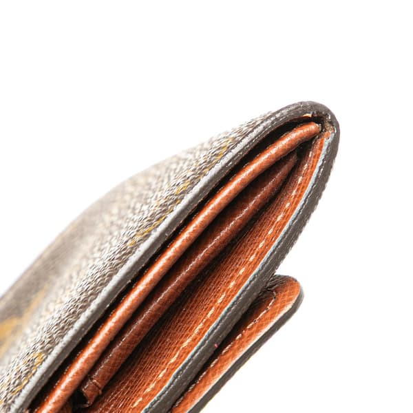 Pre-owned Louis Vuitton Monogram Porte Monnaie Coin Pouch Brown