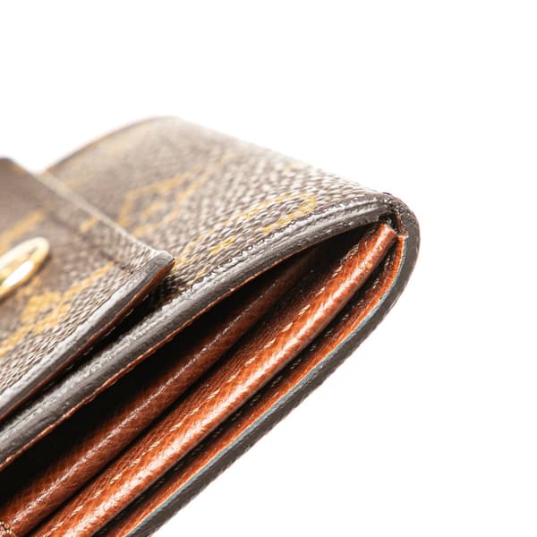 Pre-owned Louis Vuitton Monogram Porte Monnaie Coin Pouch Brown