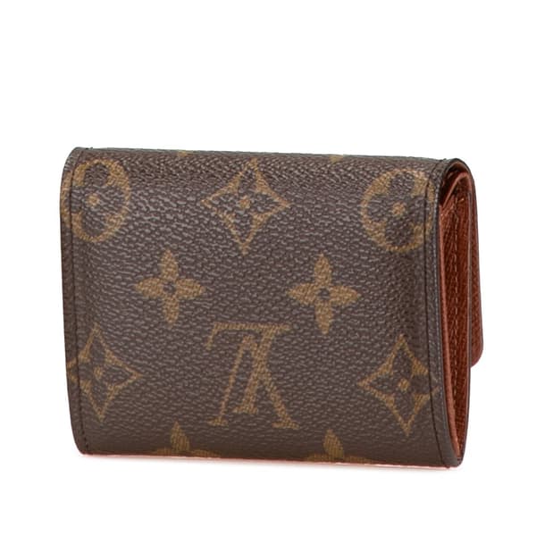 Pre-owned Louis Vuitton Monogram Porte Monnaie Coin Pouch Brown