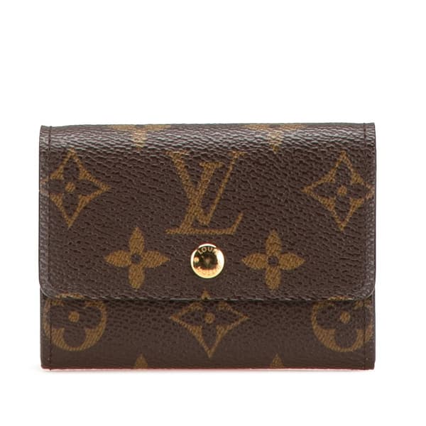 Pre-owned Louis Vuitton Monogram Porte Monnaie Coin Pouch Brown