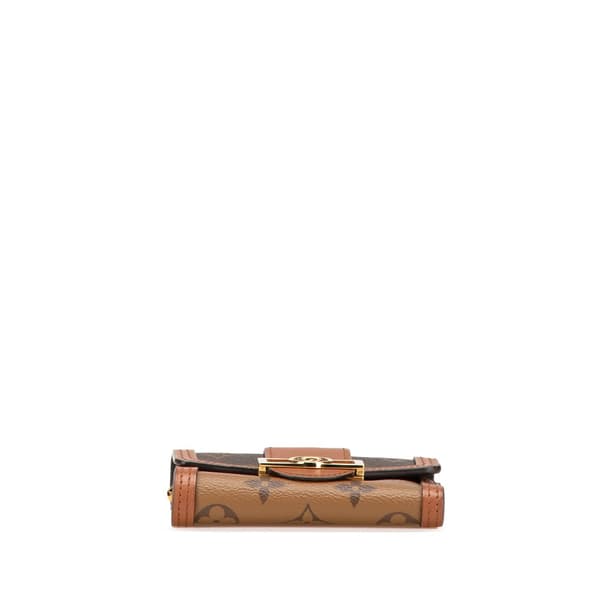 Pre-owned Louis Vuitton Monogram Reverse Dauphine Compact Wallet Brown