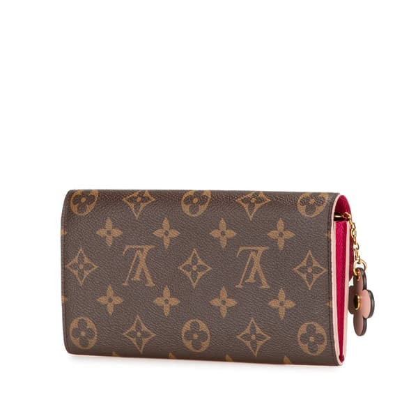 Pre-owned Louis Vuitton Monogram Emilie Bloom Flowers Wallet Brown