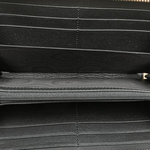 Pre-owned Gucci GG Supreme Zip Around Long Wallet Brown
