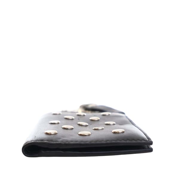 Pre-owned Saint Laurent Studded Calfskin Rider Chain Wallet Black