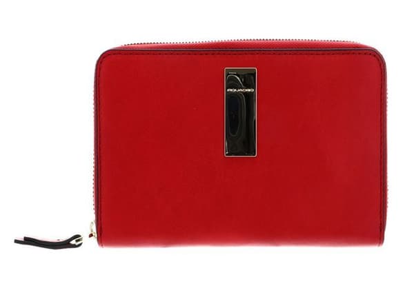 PIQUADRO Röda plånbok för kvinnor - Dafne Zip Around Wallet RFID Lampone 110013