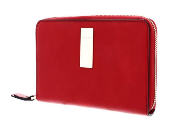 PIQUADRO Röda plånbok för kvinnor - Dafne Zip Around Wallet RFID Lampone 110013