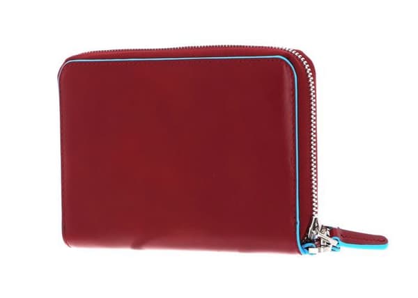 PIQUADRO Röda läppklämma för kvinnor - Blue Square Zip Around Smartphone Wallet Clutch RFID Rosso 150507