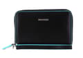 Miniatyrbild 3 av 4: PIQUADRO Svart ljusblå plånbok för kvinnor - Blue Square Zip Around Smartphone Wallet Clutch RFID Nero 150488