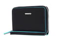 Miniatyrbild 1 av 4: PIQUADRO Svart ljusblå plånbok för kvinnor - Blue Square Zip Around Smartphone Wallet Clutch RFID Nero 150488