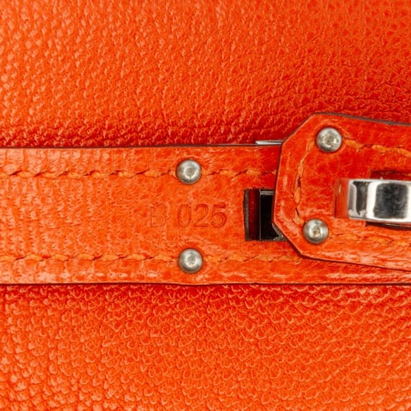 Pre-owned Hermès Chevre Mysore Kelly Longue Wallet Orange